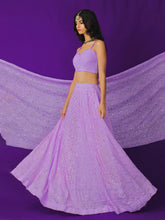 English Lavender Chikankari Lehenga - Shop Label Aishwaryrika